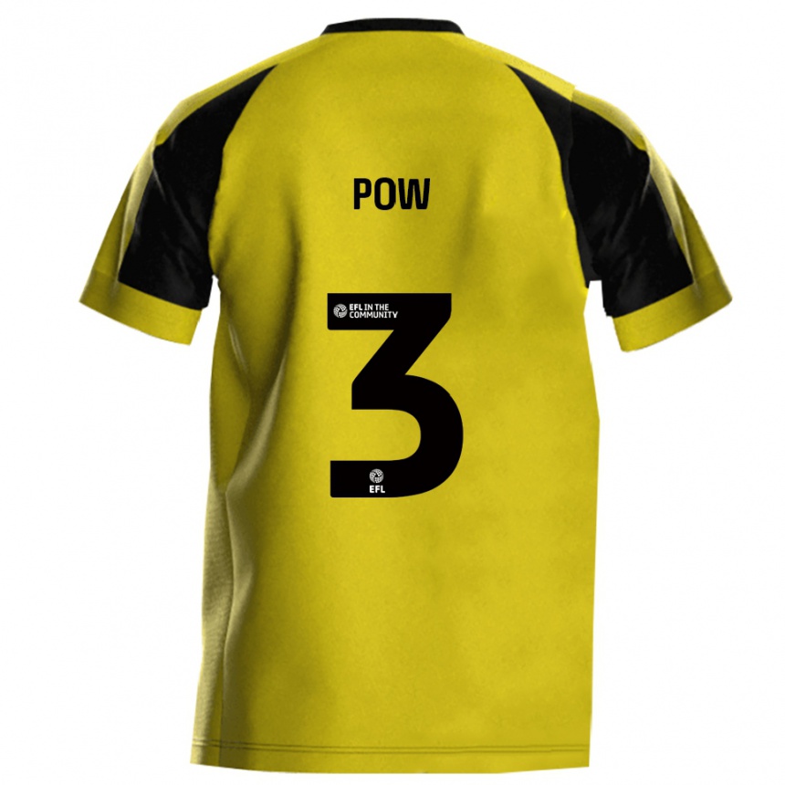 ילדים כדורגל Adam Pow #3 צהוב אפור ג'רזי ביתית 2025/26