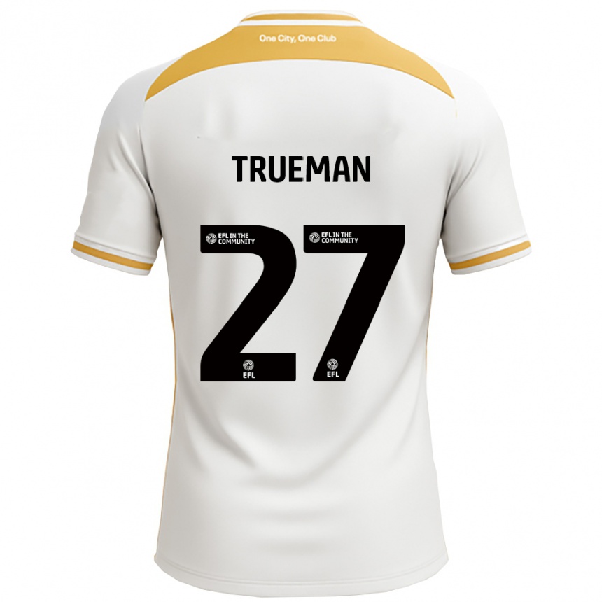 ילדים כדורגל קונאל טראמן #27 לבן זהב ג'רזי ביתית 2025/26