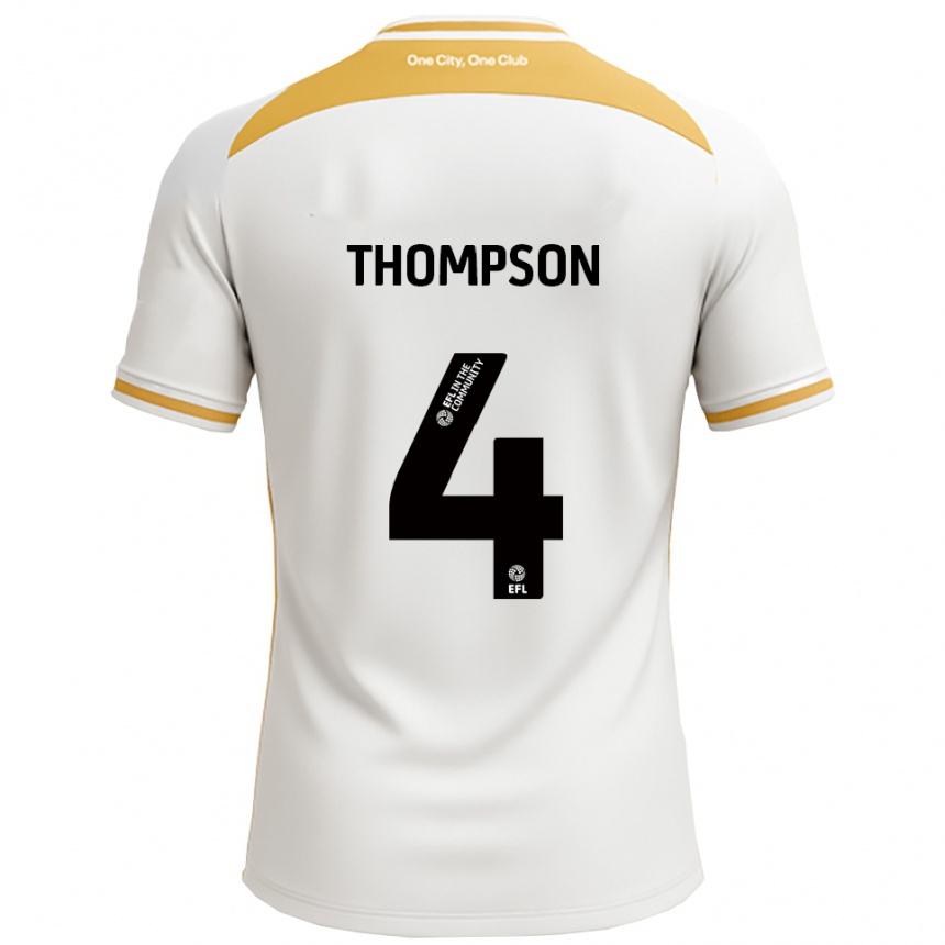 ילדים כדורגל Nathan Thompson #4 לבן זהב ג'רזי ביתית 2025/26
