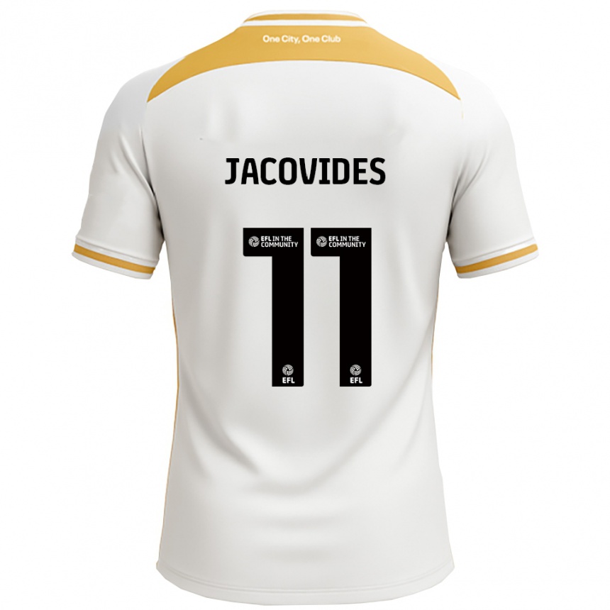 ילדים כדורגל Annaliese Jacovides #11 לבן זהב ג'רזי ביתית 2025/26