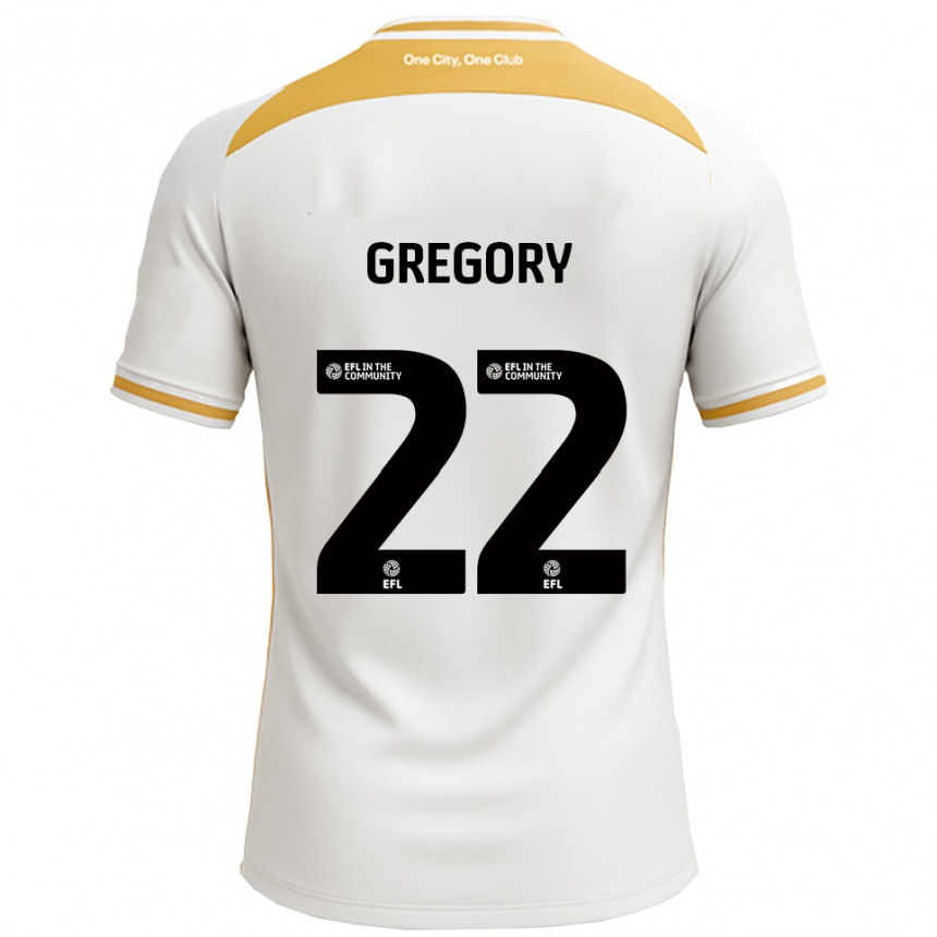 ילדים כדורגל Mia Gregory #22 לבן זהב ג'רזי ביתית 2025/26