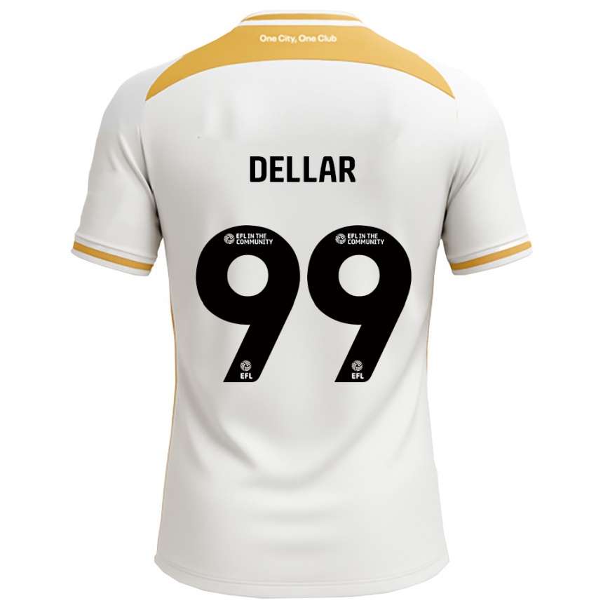 ילדים כדורגל Megan Dellar #99 לבן זהב ג'רזי ביתית 2025/26