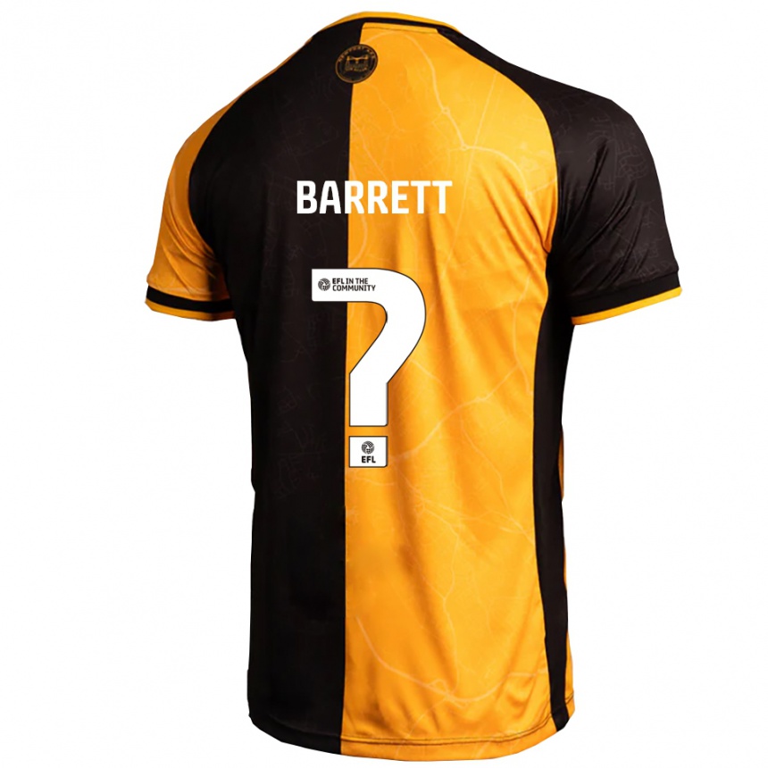 ילדים כדורגל Rhys Barrett #0 צהוב שחור ג'רזי ביתית 2025/26