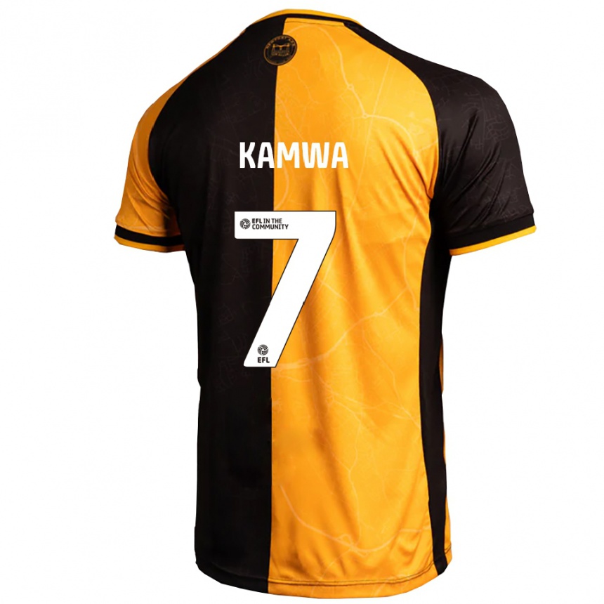 ילדים כדורגל בובי קמווה #7 צהוב שחור ג'רזי ביתית 2025/26