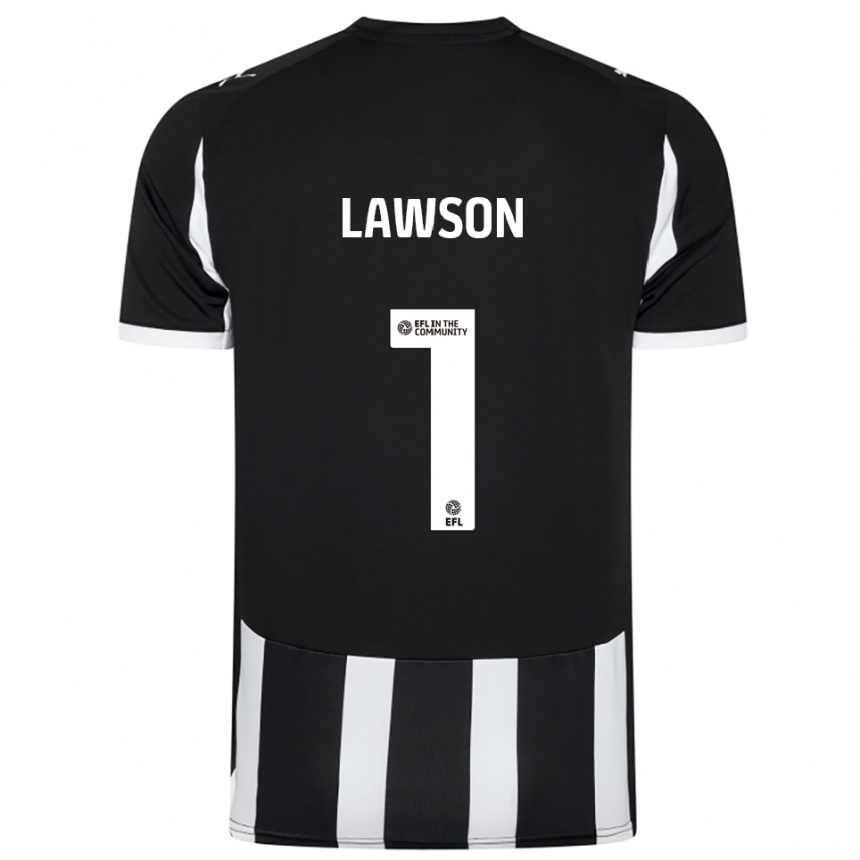 ילדים כדורגל Harvey Lawson #1 שחור לבן ג'רזי ביתית 2025/26