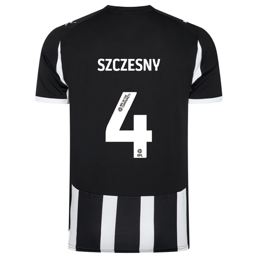 ילדים כדורגל Nikos Szczesny #4 שחור לבן ג'רזי ביתית 2025/26