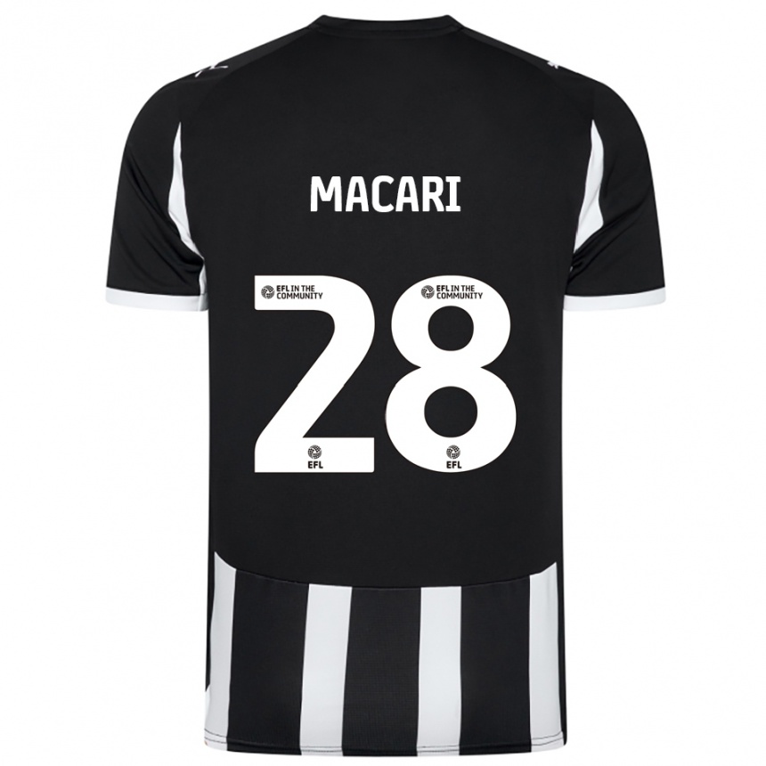 ילדים כדורגל לואיס מקארי #28 שחור לבן ג'רזי ביתית 2025/26