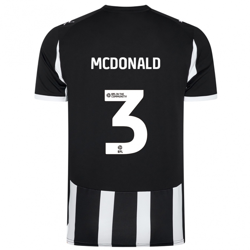 ילדים כדורגל Rod Mcdonald #3 שחור לבן ג'רזי ביתית 2025/26