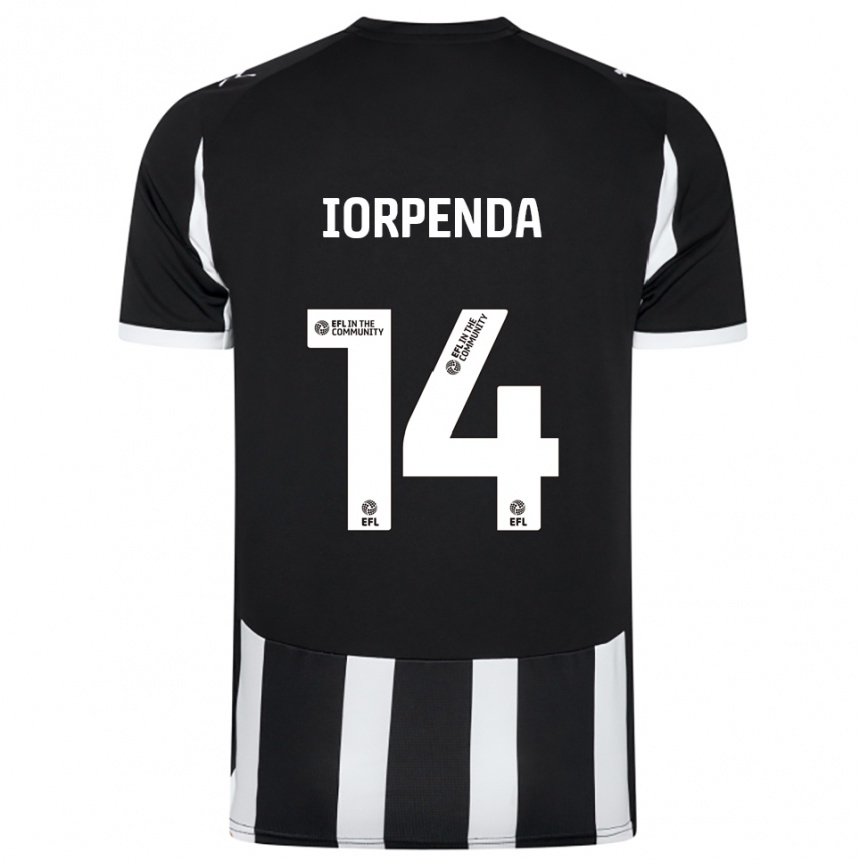 ילדים כדורגל Tom Iorpenda #14 שחור לבן ג'רזי ביתית 2025/26