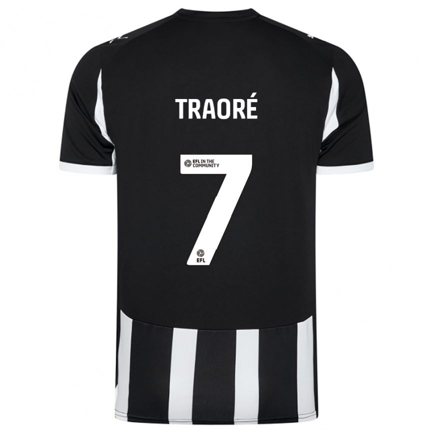 ילדים כדורגל מאי טראורה #7 שחור לבן ג'רזי ביתית 2025/26