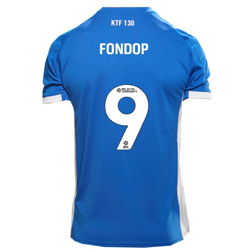 ילדים כדורגל Mike Fondop #9 כחול לבן ג'רזי ביתית 2025/26