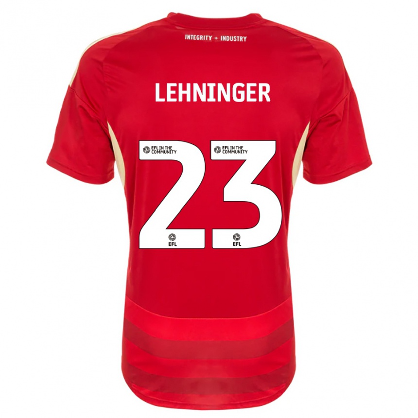 ילדים כדורגל Saskia Lehninger #23 אדום לבן ג'רזי ביתית 2025/26