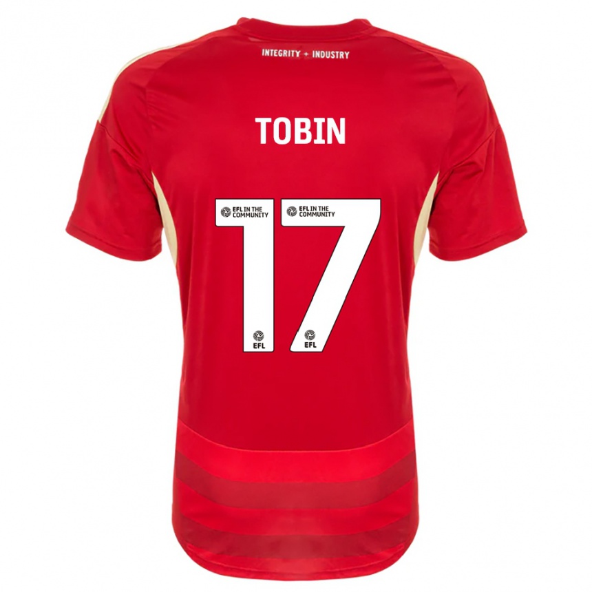 ילדים כדורגל Laura Tobin #17 אדום לבן ג'רזי ביתית 2025/26