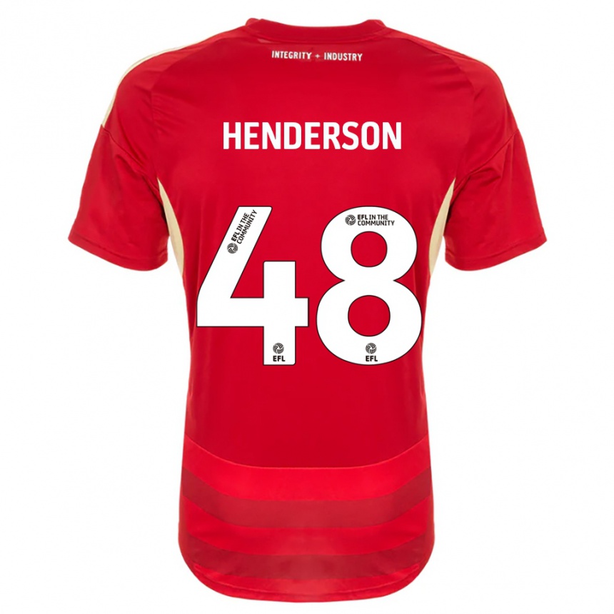 ילדים כדורגל אלפי הנדרסון #48 אדום לבן ג'רזי ביתית 2025/26