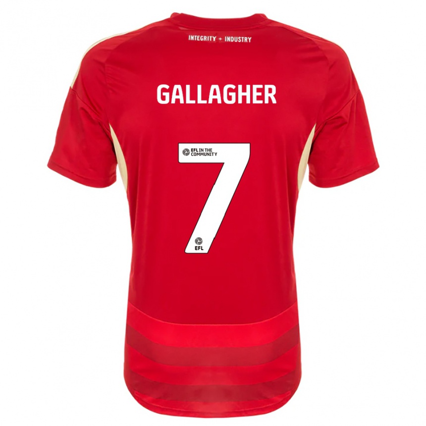 ילדים כדורגל Tamzin Gallagher #7 אדום לבן ג'רזי ביתית 2025/26