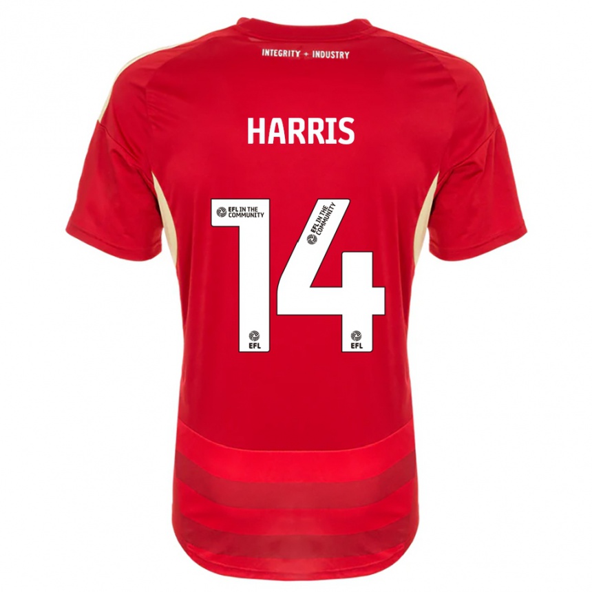 ילדים כדורגל קאדים האריס #14 אדום לבן ג'רזי ביתית 2025/26