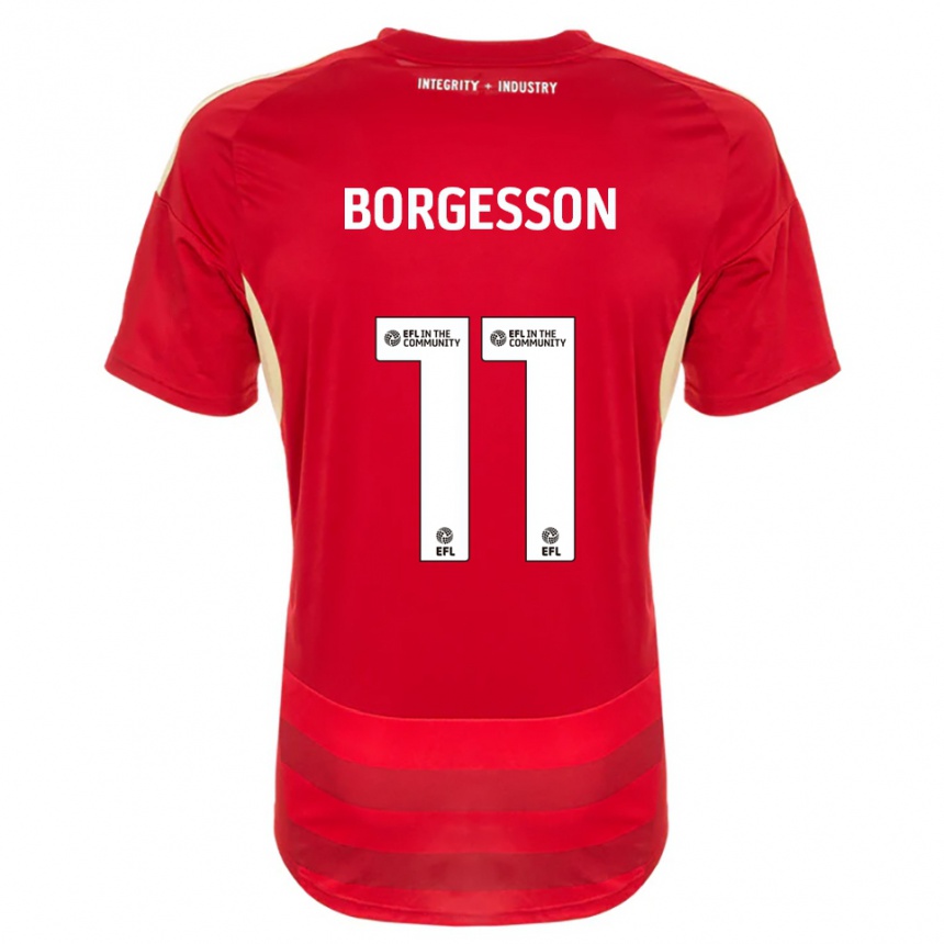 ילדים כדורגל Blayz Borgesson #11 אדום לבן ג'רזי ביתית 2025/26