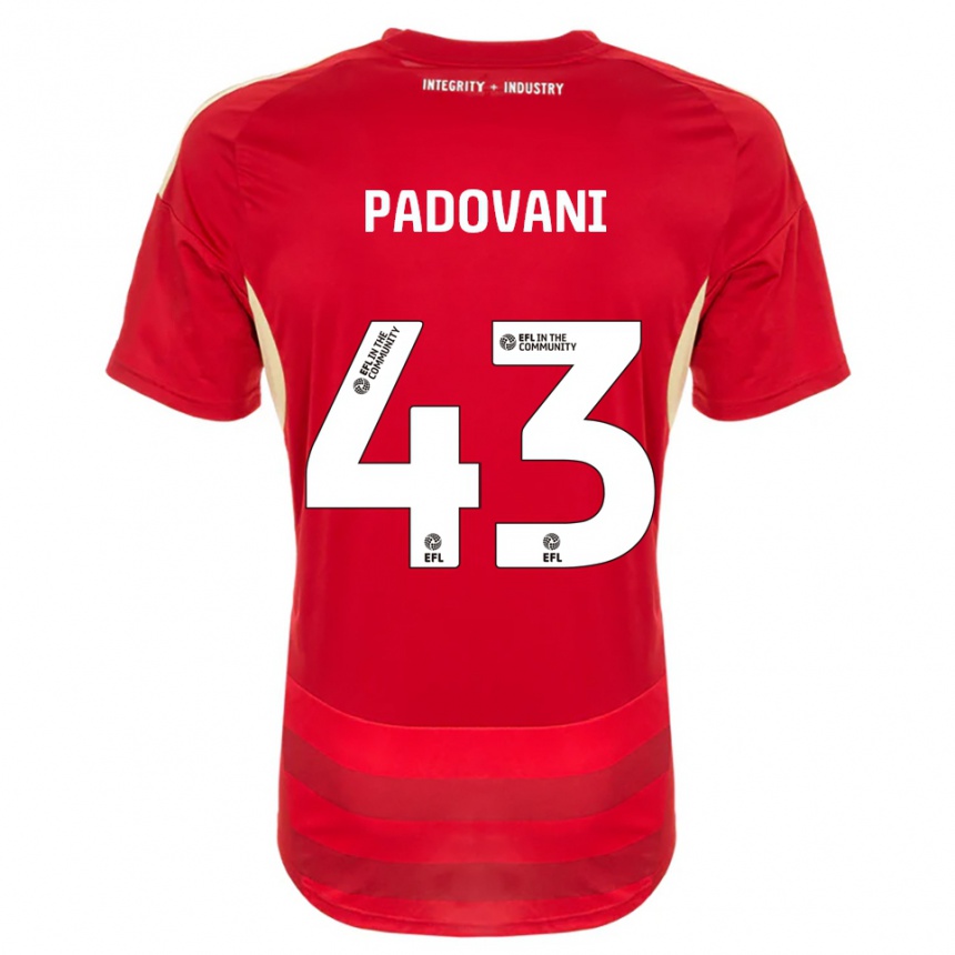 ילדים כדורגל ברונו פדובאני #43 אדום לבן ג'רזי ביתית 2025/26