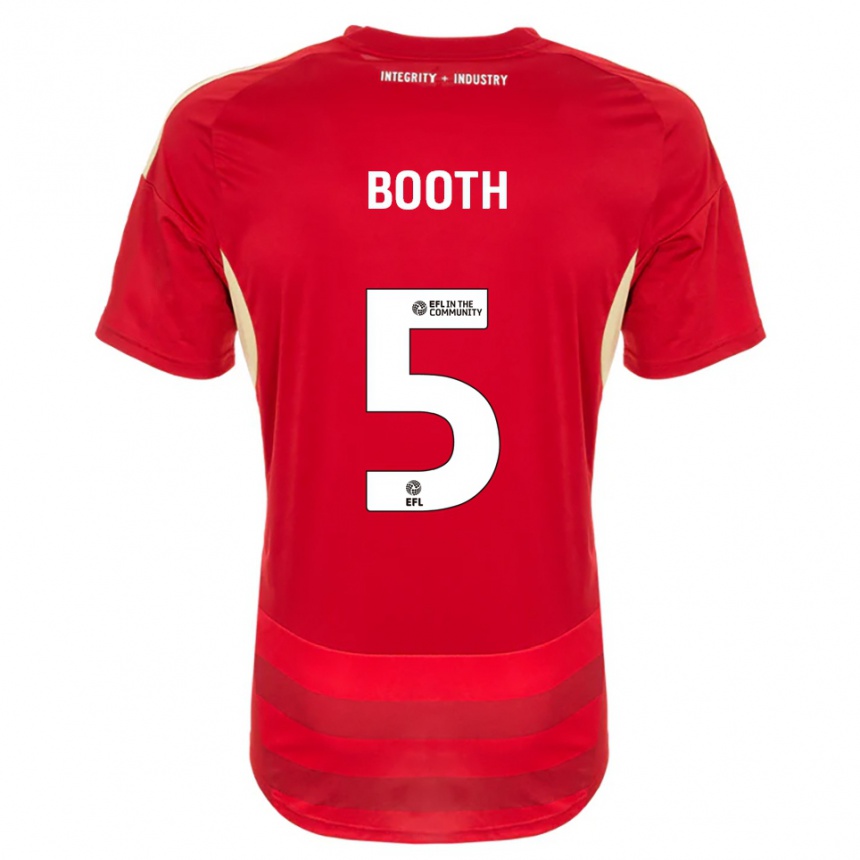 ילדים כדורגל Lailah Booth #5 אדום לבן ג'רזי ביתית 2025/26