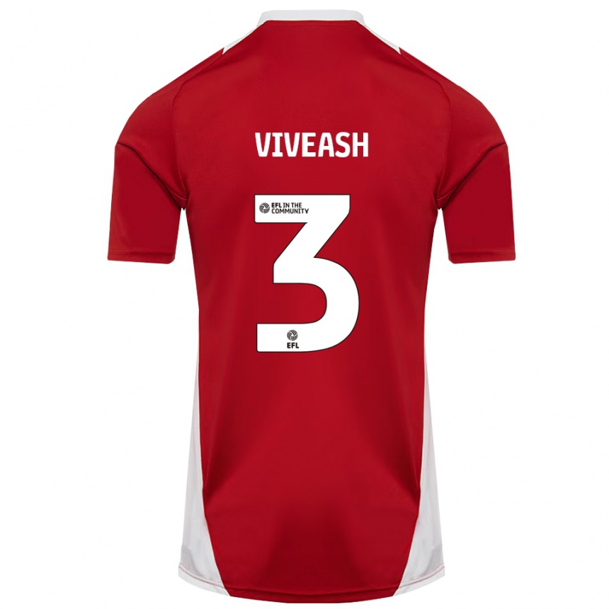 ילדים כדורגל Gipsy Viveash #3 אדום לבן זהב ג'רזי ביתית 2025/26