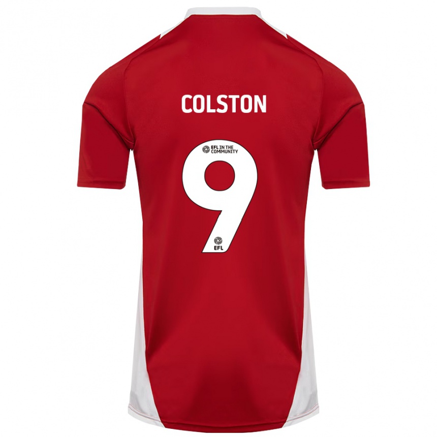 ילדים כדורגל Annie Colston #9 אדום לבן זהב ג'רזי ביתית 2025/26