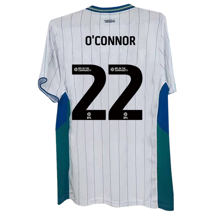 ילדים כדורגל לי או'קונור #22 לבן ירוק כחול ג'רזי ביתית 2025/26