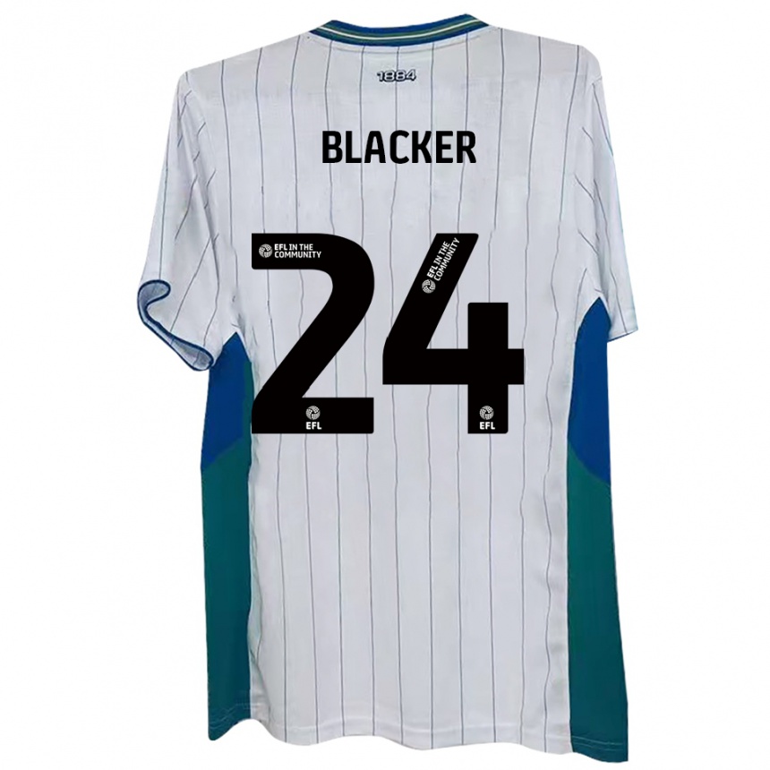 ילדים כדורגל בילי בלאקר #24 לבן ירוק כחול ג'רזי ביתית 2025/26