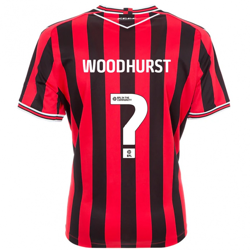 ילדים כדורגל Gurj Woodhurst #0 אדום שחור ג'רזי ביתית 2025/26