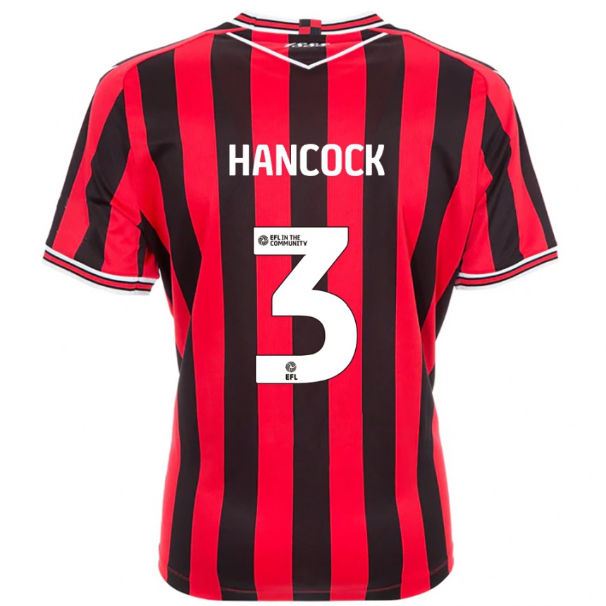 ילדים כדורגל מייסון הנקוק #3 אדום שחור ג'רזי ביתית 2025/26