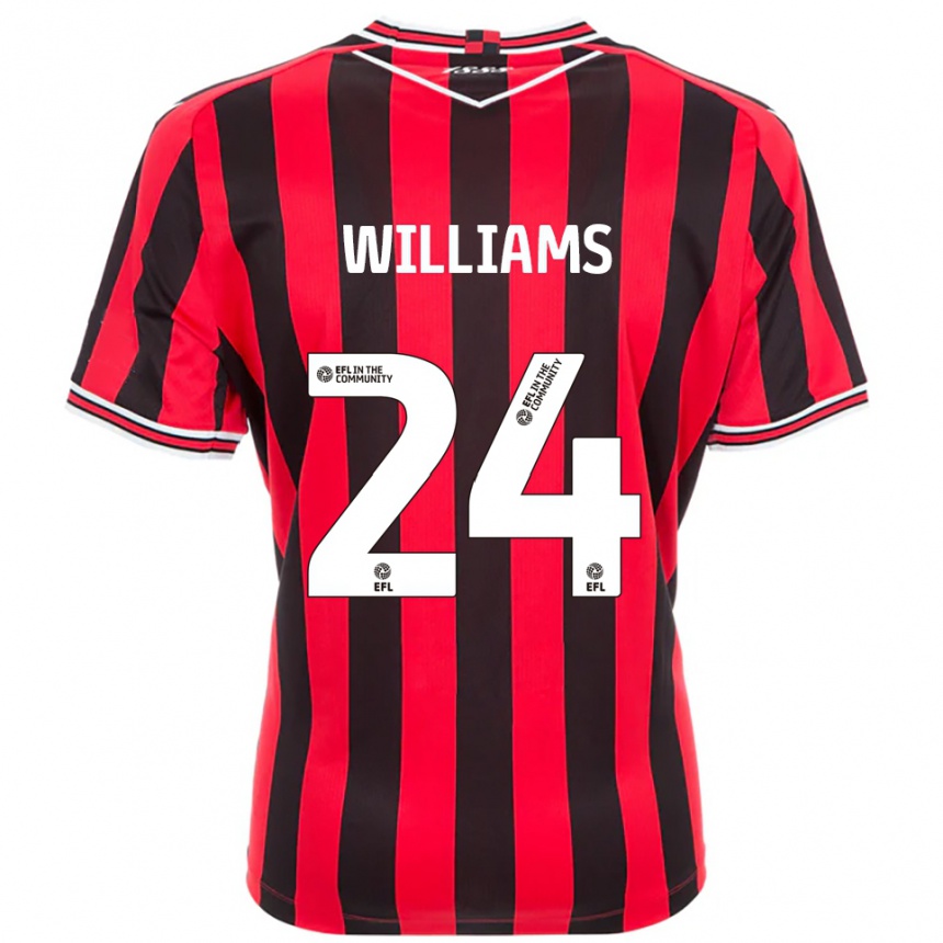 ילדים כדורגל Harry Williams #24 אדום שחור ג'רזי ביתית 2025/26