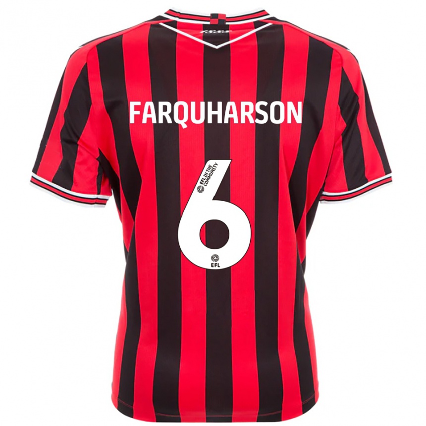 ילדים כדורגל פריסטלי פרקוורסון #6 אדום שחור ג'רזי ביתית 2025/26