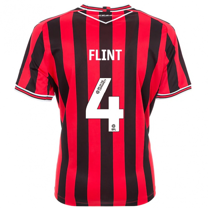 ילדים כדורגל אדן פלינט #4 אדום שחור ג'רזי ביתית 2025/26