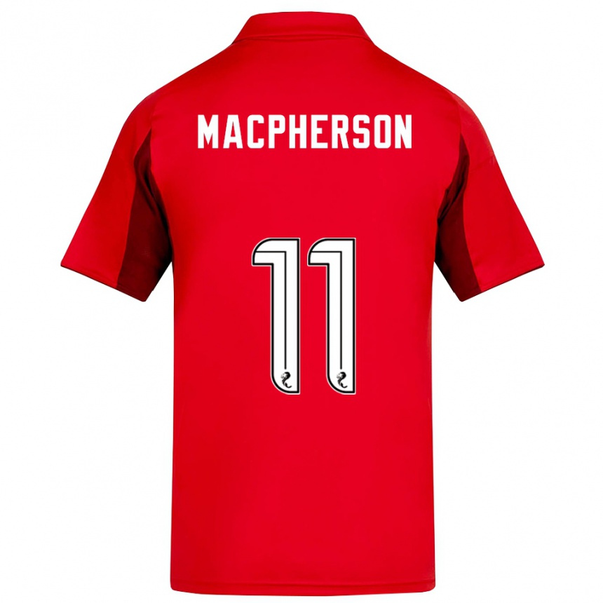 ילדים כדורגל Keira Macpherson #11 אדום בורדו ג'רזי ביתית 2025/26