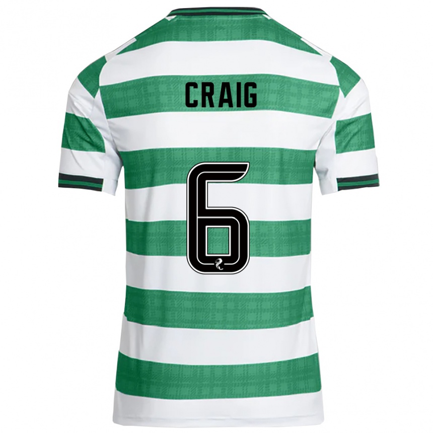 ילדים כדורגל קלואי נורמה קרייג #6 ירוק לבן ג'רזי ביתית 2025/26