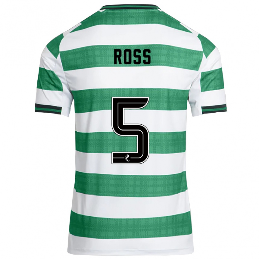 ילדים כדורגל נטלי רוס #5 ירוק לבן ג'רזי ביתית 2025/26