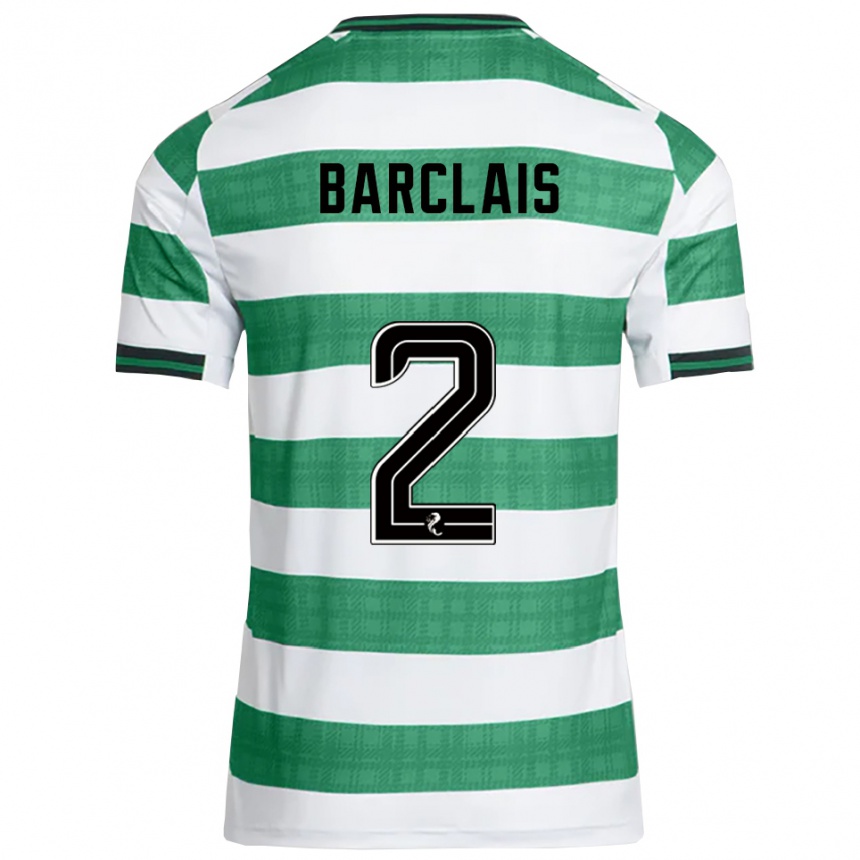 ילדים כדורגל סלייה בארקלה #2 ירוק לבן ג'רזי ביתית 2025/26