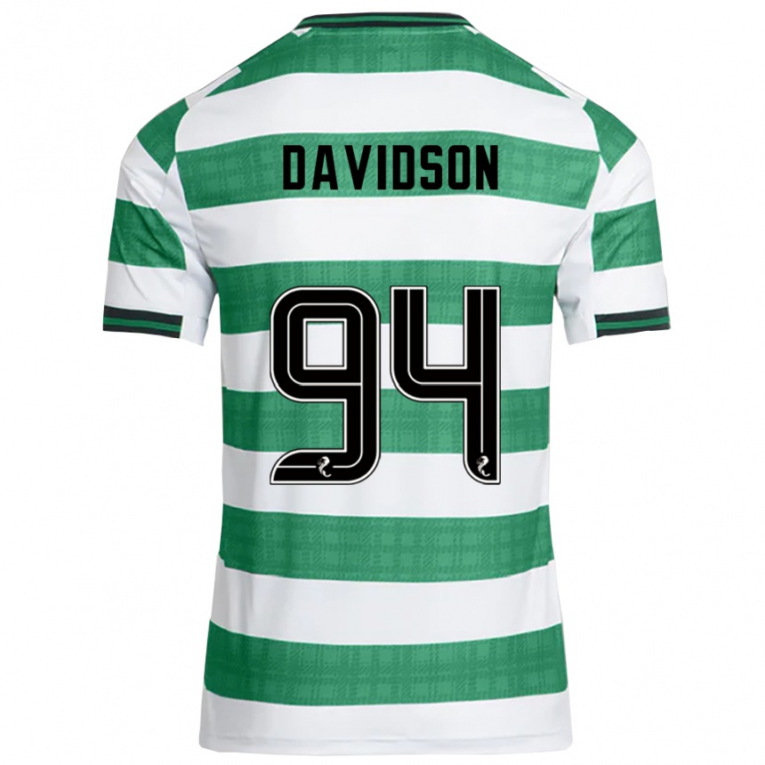 ילדים כדורגל ברונו דווידסון #94 ירוק לבן ג'רזי ביתית 2025/26