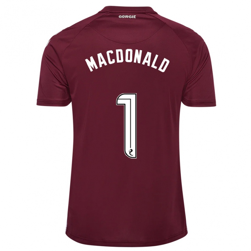 ילדים כדורגל Jamie Macdonald #1 בורדו לבן ג'רזי ביתית 2025/26