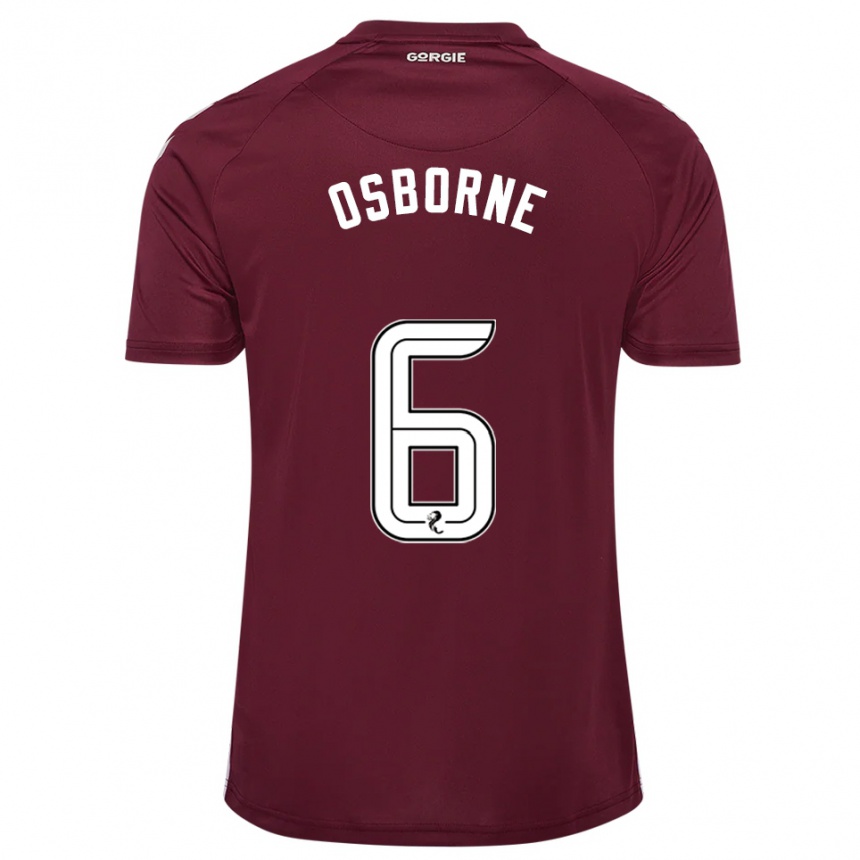 ילדים כדורגל Alfie Osborne #6 בורדו לבן ג'רזי ביתית 2025/26