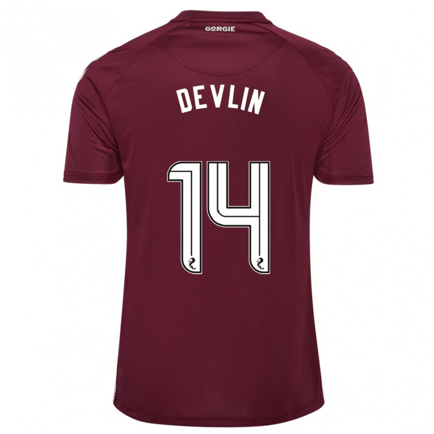 ילדים כדורגל Cammy Devlin #14 בורדו לבן ג'רזי ביתית 2025/26