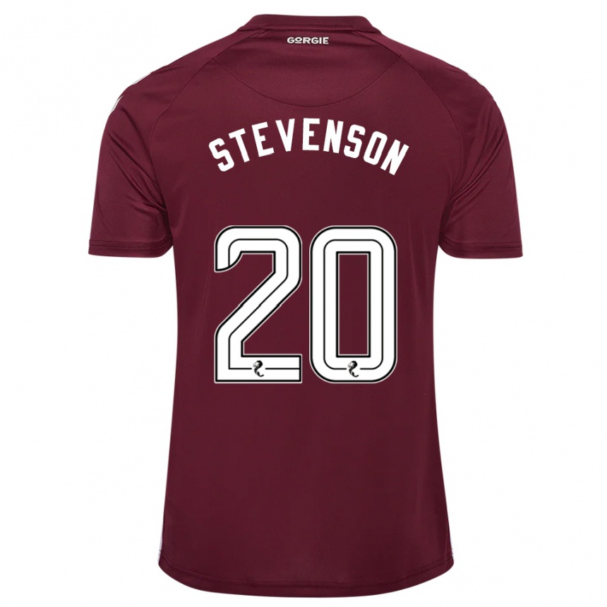 ילדים כדורגל Gus Stevenson #20 בורדו לבן ג'רזי ביתית 2025/26