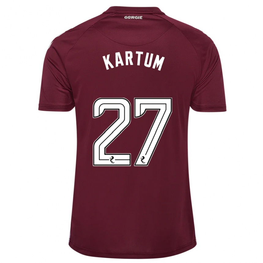 ילדים כדורגל Sander Kartum #27 בורדו לבן ג'רזי ביתית 2025/26