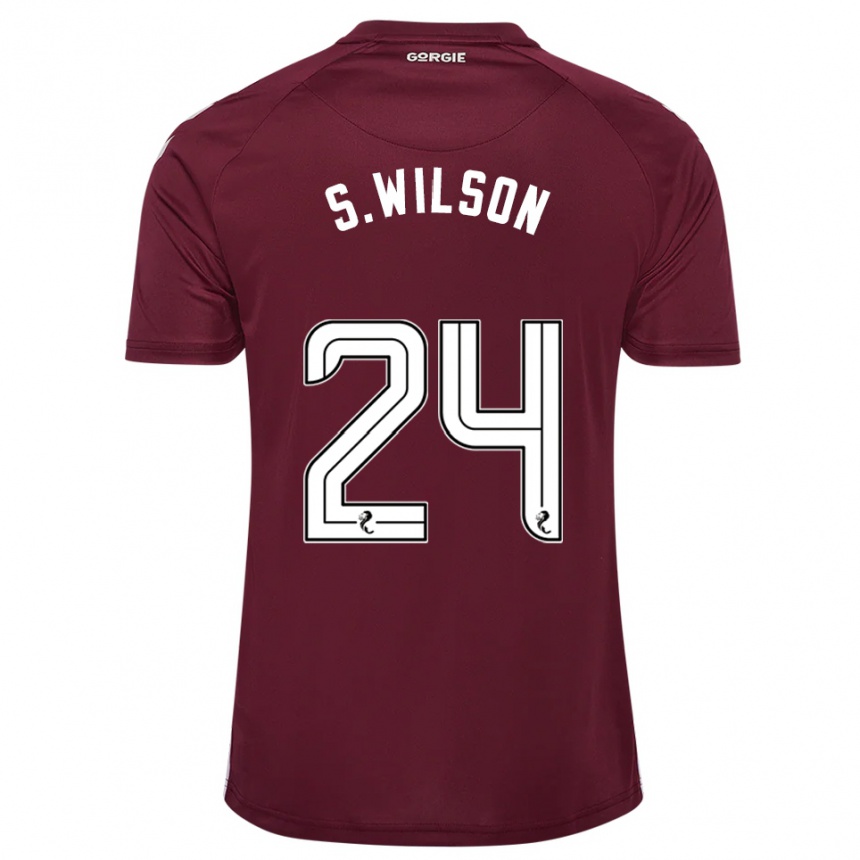 ילדים כדורגל Stanley Wilson #24 בורדו לבן ג'רזי ביתית 2025/26