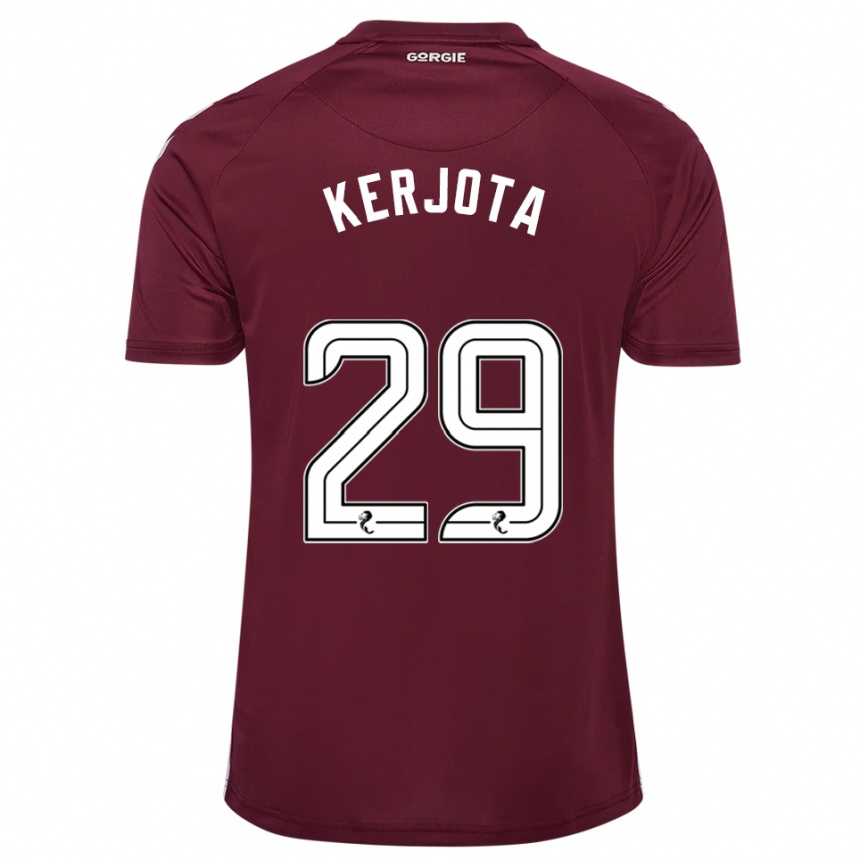 ילדים כדורגל Sabah Kerjota #29 בורדו לבן ג'רזי ביתית 2025/26