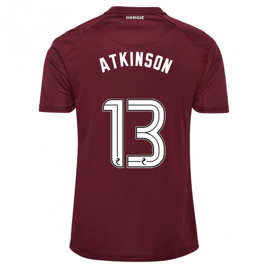 ילדים כדורגל נת'ניאל אטקינסון #13 בורדו לבן ג'רזי ביתית 2025/26