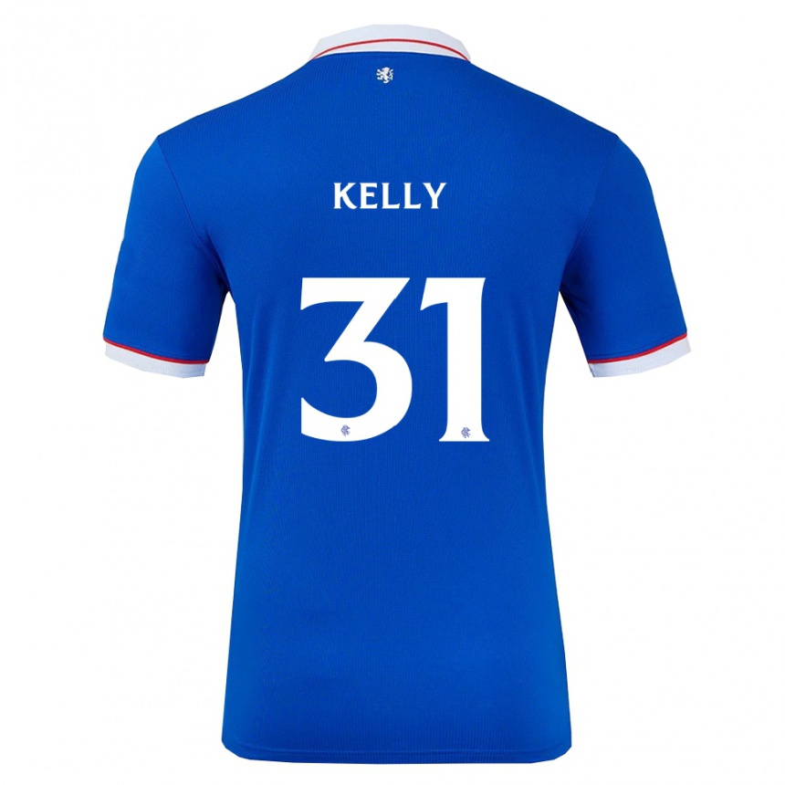 ילדים כדורגל ליאם קלי #31 כחול לבן ג'רזי ביתית 2025/26