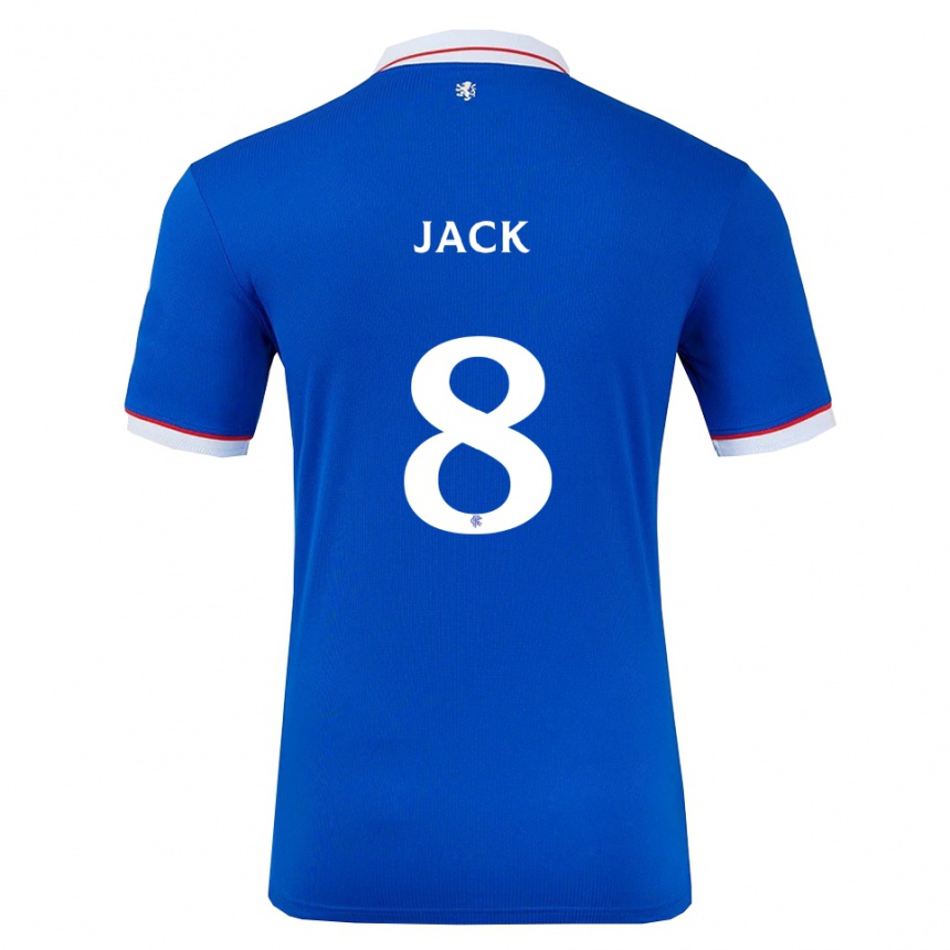 ילדים כדורגל ראיין ג'ק #8 כחול לבן ג'רזי ביתית 2025/26