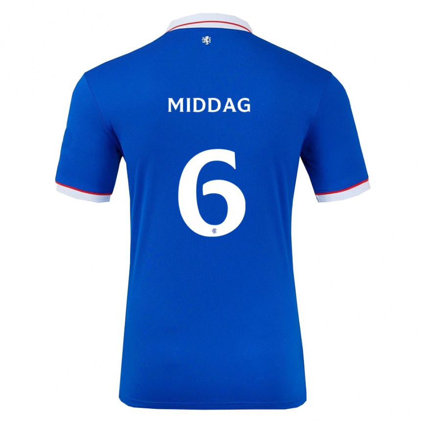 ילדים כדורגל טסל אחר הצהריים #6 כחול לבן ג'רזי ביתית 2025/26