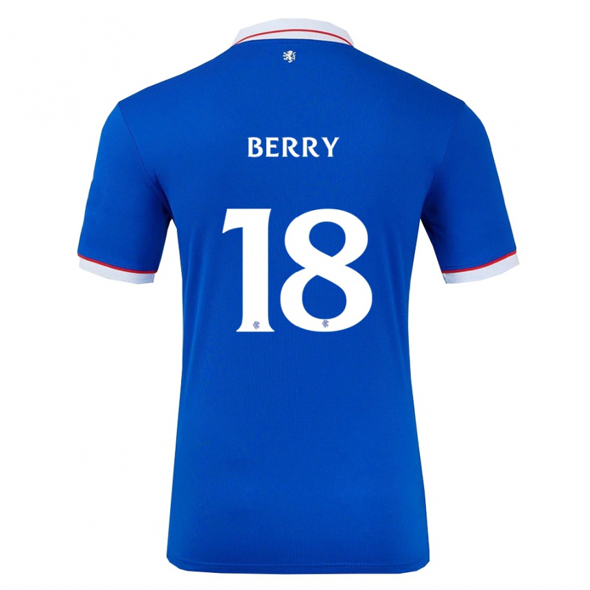 ילדים כדורגל Laura Berry #18 כחול לבן ג'רזי ביתית 2025/26