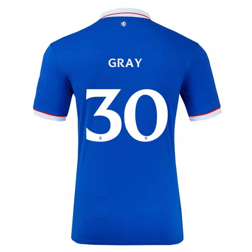 ילדים כדורגל ג'ורג'יה גריי #30 כחול לבן ג'רזי ביתית 2025/26